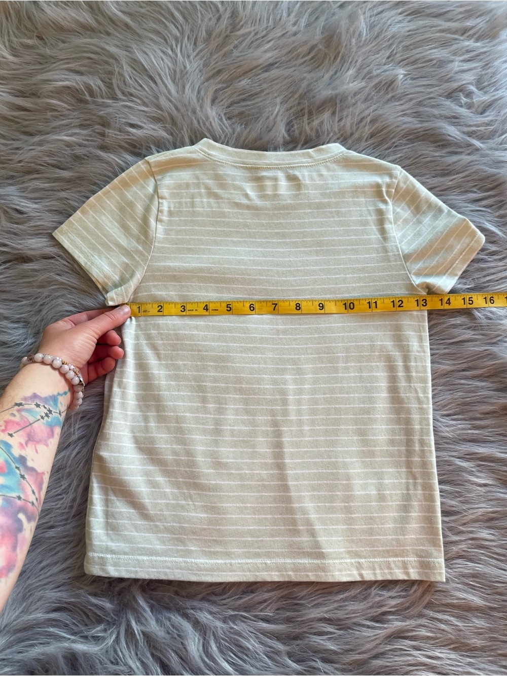 *SOLD*🐶Abercrombie & Fitch Kids Pale Green Stripe Short Sleeve Tee - Picture 5 of 7